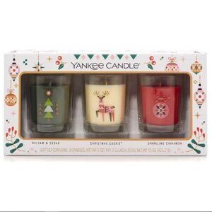 Yankee Candle Holiday Gift Set Balsam Cedar Christmas Cookie Sparkling Cinnamon